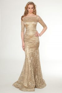 Gold Gown with Sleeves