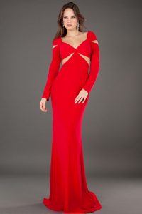 Long Sleeve Red Gown