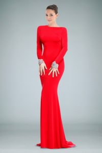 Long Sleeve Red Gown