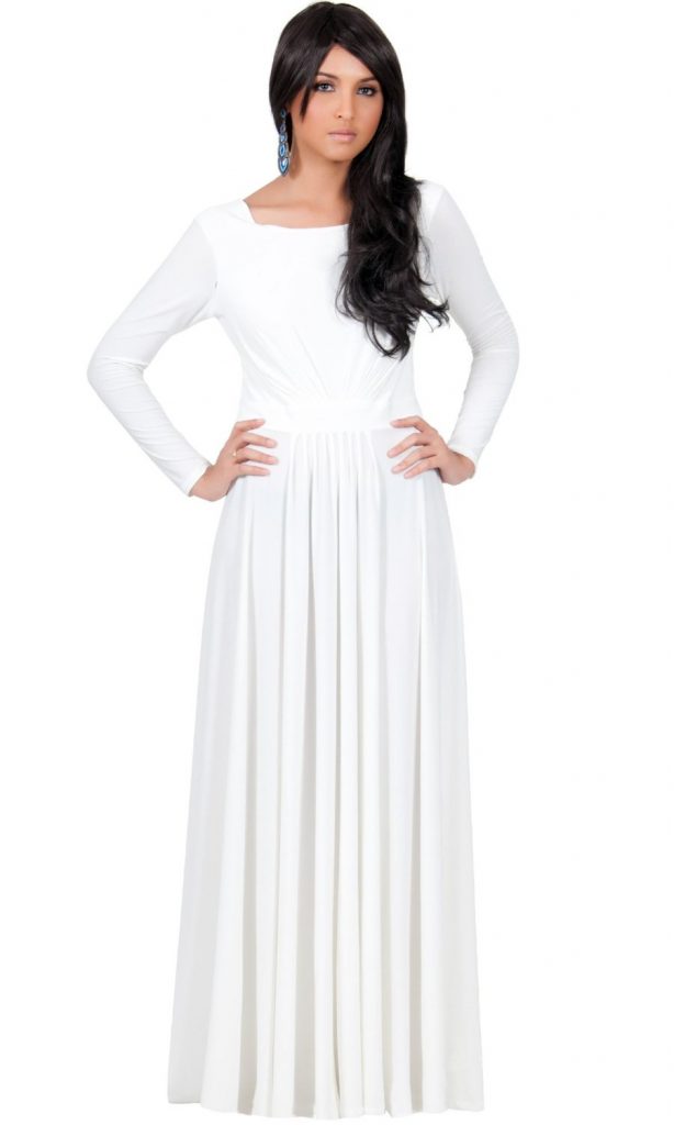 white long frocks for ladies