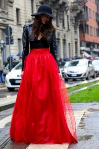 Long Red Skirt