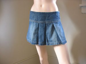 Pleated Jean Skirt