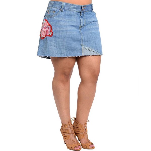 plus size blue jean skirts for sale