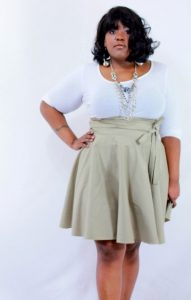 Plus Size Khaki Skirt