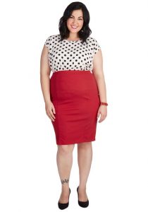 Plus Size Red Skirt