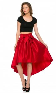 Red High Low Skirt