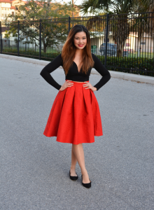 Red Midi Skirt