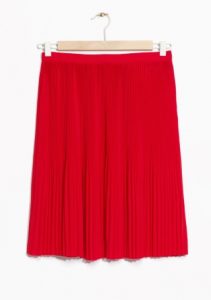 Red Pleated Skirt