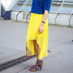 Yellow High Low Skirt