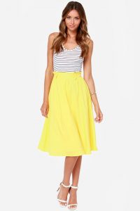 Yellow Midi Skirt