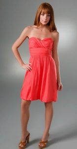 Coral Strapless Sundress