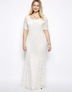 Plus Size White Lace Sundress