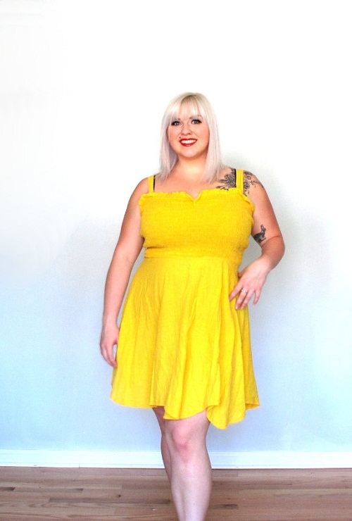 plus size yellow sun dress