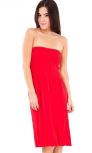 Red Strapless Sundress