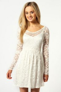 White Lace Sundress with Sleeves