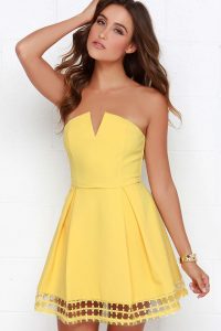 Yellow Strapless Sundress