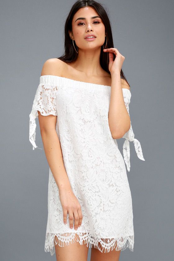 Off the Shoulder Shift Dress | DressedUpGirl.com