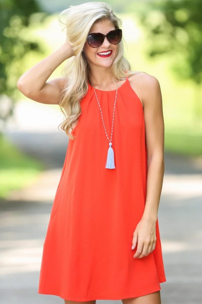 Orange Shift Dress | DressedUpGirl.com
