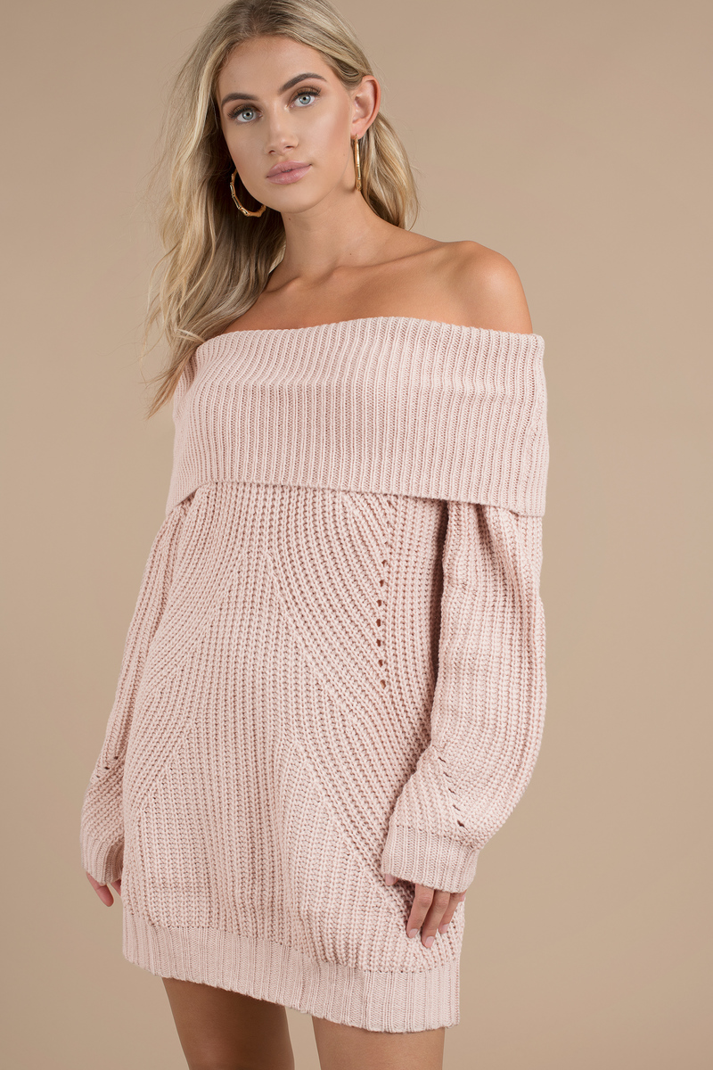 Off the Shoulder Sweater Dress