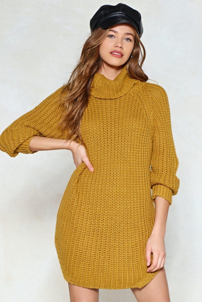 yellow sweater dress amazon
