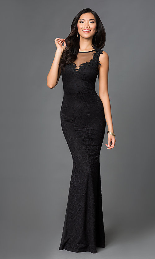 Floor Length Lace Dress | DressedUpGirl.com