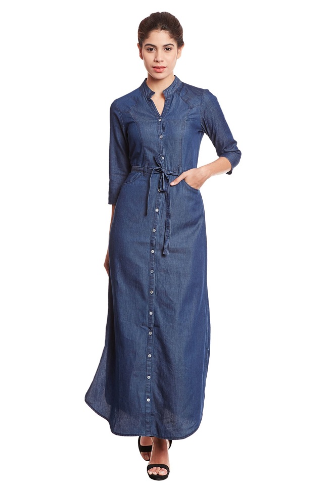 Denim Maxi Dress | DressedUpGirl.com