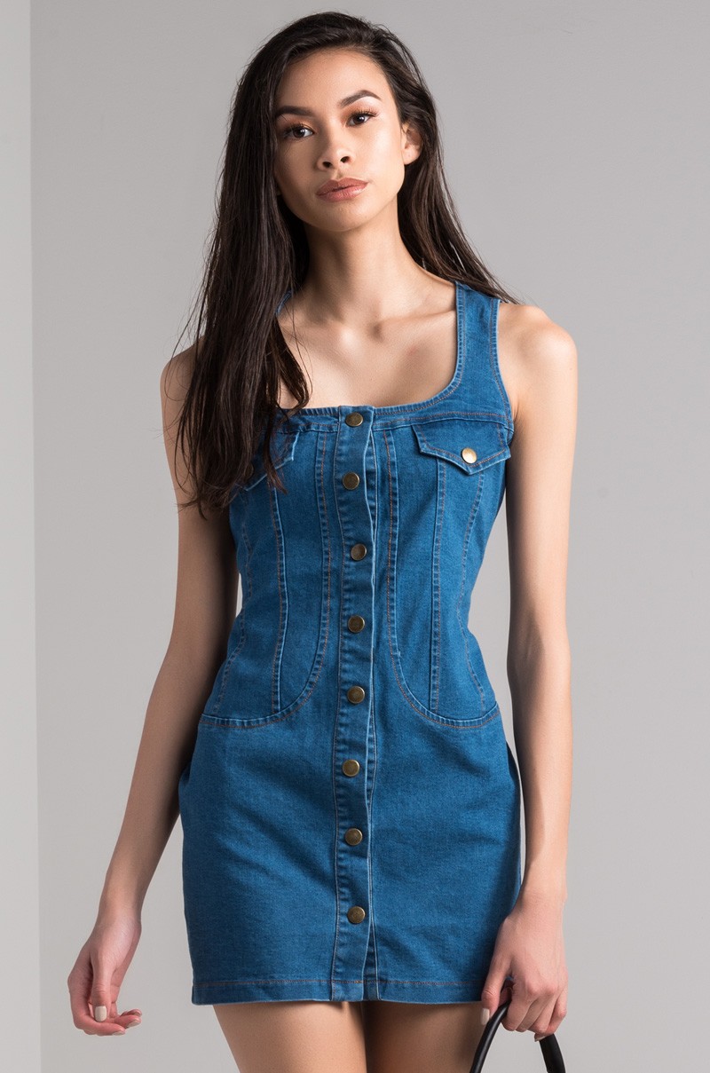 Denim Mini Dress | DressedUpGirl.com