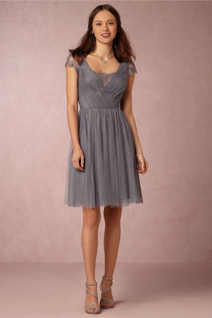dark grey chiffon dress