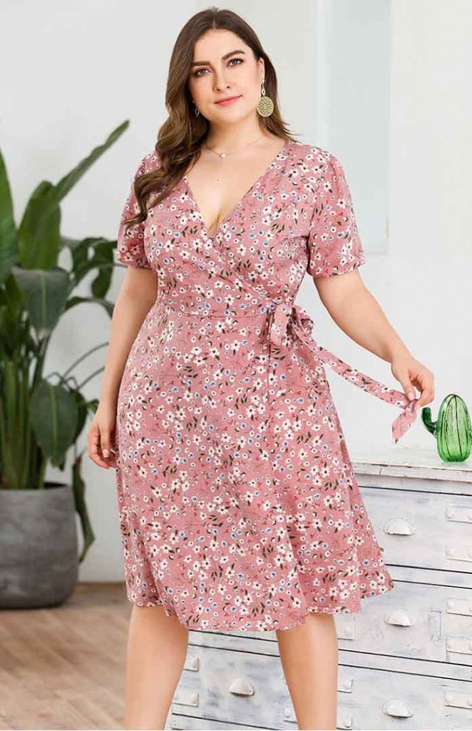 Knee Length Wrap Dress