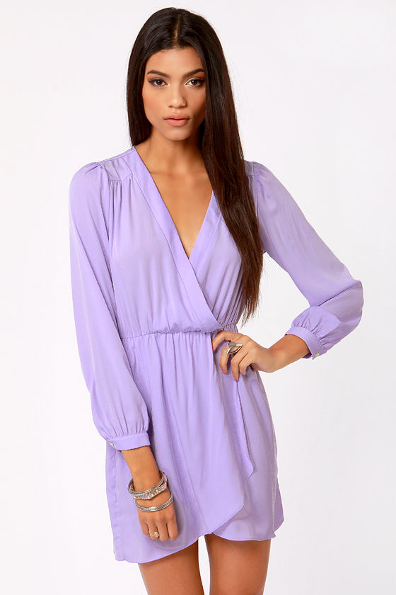 light purple wrap dress