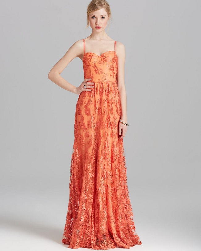 Orange Lace Dress | DressedUpGirl.com