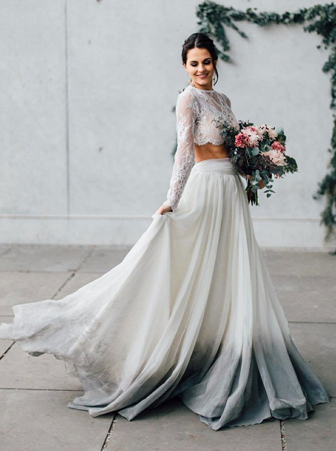Two Piece Wedding Dress | DressedUpGirl.com