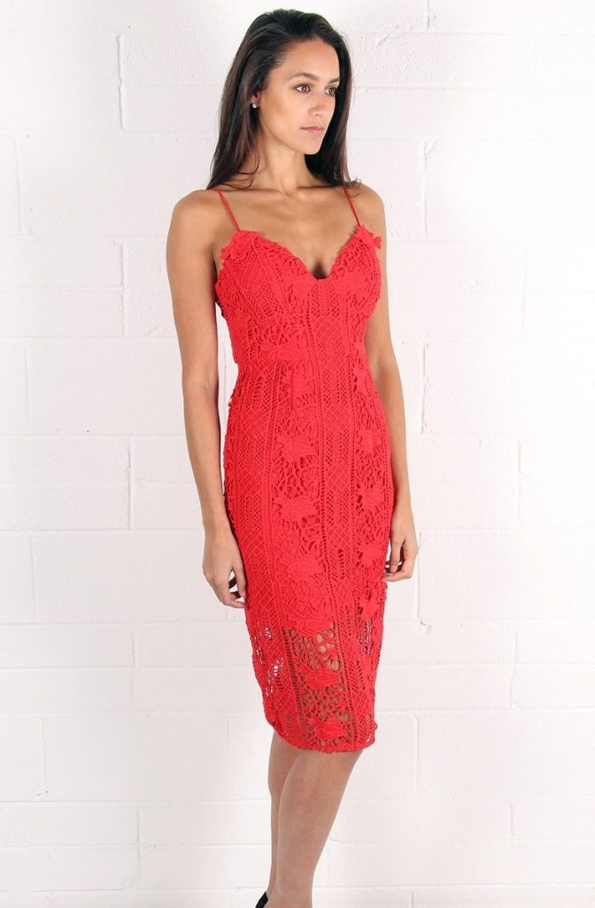 Red Midi Dress | DressedUpGirl.com