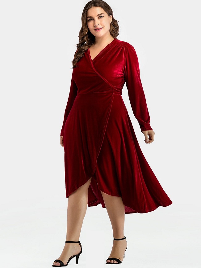 Velvet Wrap Dress | DressedUpGirl.com