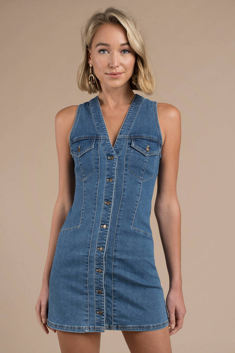 Denim Mini Dress | DressedUpGirl.com