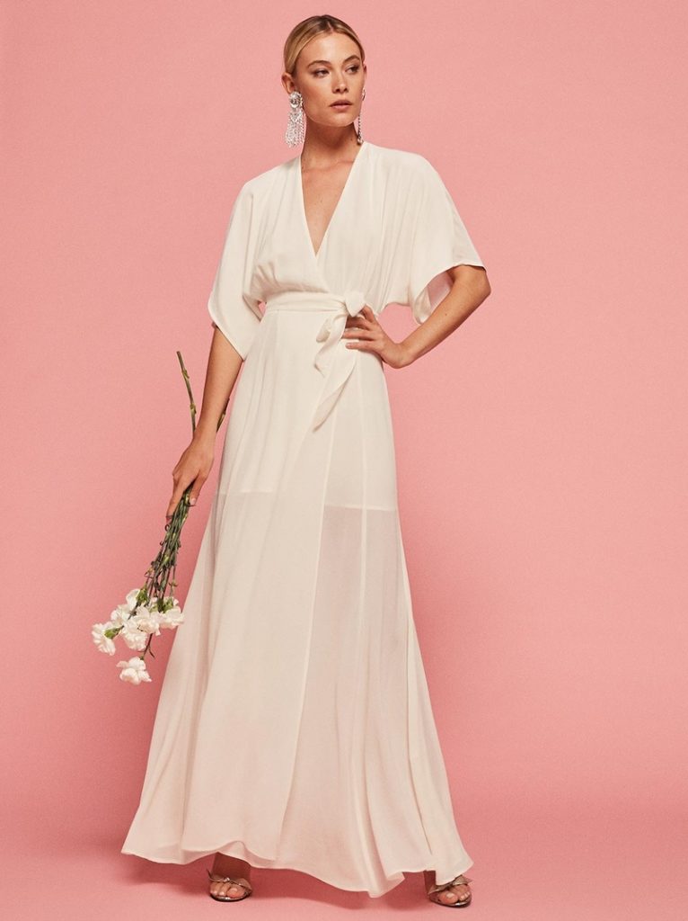 wrap wedding gown