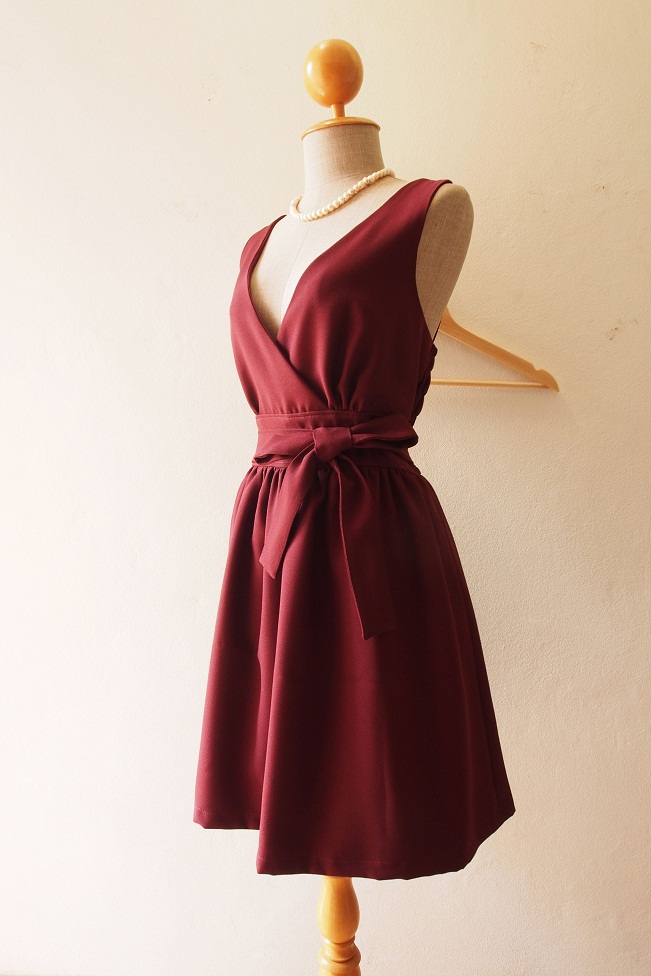 Burgundy Sundress | DressedUpGirl.com