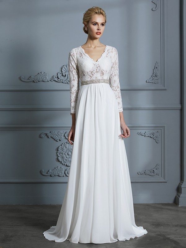 Chiffon Wedding Dress | DressedUpGirl.com