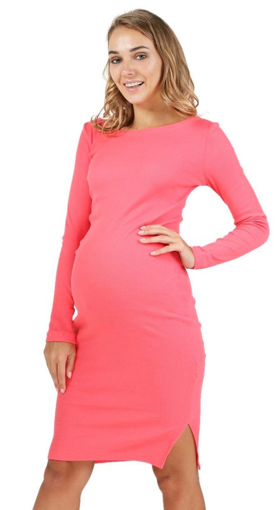 Coral Maternity Dress