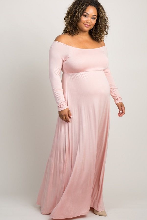 Off the Shoulder Maternity Dress
