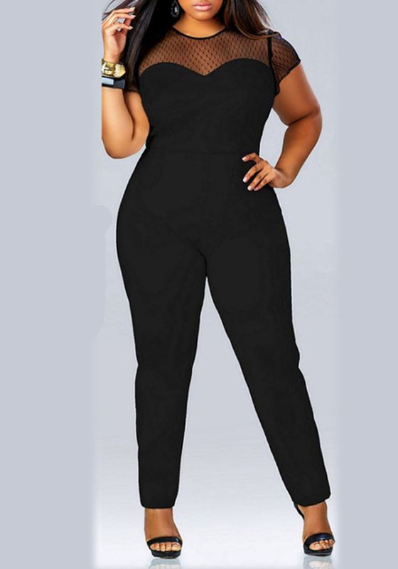 JR126 : 2 style Plus Size black Jumpsuits